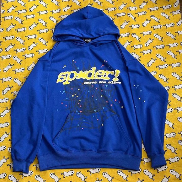 Blue And Yellow Spider Hoodie Spider Worldwide Young Thug Sp5der